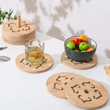 Maxbell Insulation Pad Cup Holder Kitchen Bamboo Mat for Fridge Countertop Tableware 4 pieces