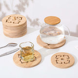 Maxbell Insulation Pad Cup Holder Kitchen Bamboo Mat for Fridge Countertop Tableware 4 pieces