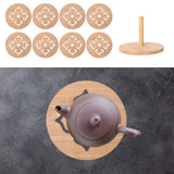 Maxbell Insulation Pad Cup Holder Kitchen Bamboo Mat for Fridge Countertop Tableware 8 pieces