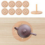 Maxbell Insulation Pad Cup Holder Kitchen Bamboo Mat for Fridge Countertop Tableware 8 pieces