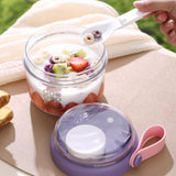 Maxbell Salad Cup Food Storage Airtight Lid Oats Container for Milk Meal Prep Yogurt Blue