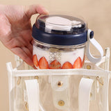 Maxbell Salad Cup Food Storage Airtight Lid Oats Container for Milk Meal Prep Yogurt Blue