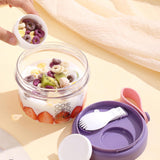 Maxbell Salad Cup Food Storage Airtight Lid Oats Container for Milk Meal Prep Yogurt Blue