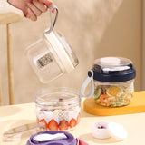 Maxbell Salad Cup Food Storage Airtight Lid Oats Container for Milk Meal Prep Yogurt Blue