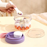 Maxbell Salad Cup Food Storage Airtight Lid Oats Container for Milk Meal Prep Yogurt Blue