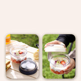 Maxbell Salad Cup Food Storage Airtight Lid Oats Container for Milk Meal Prep Yogurt Blue