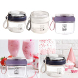 Maxbell Salad Cup Food Storage Airtight Lid Oats Container for Milk Meal Prep Yogurt Blue