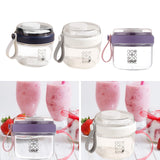 Maxbell Salad Cup Food Storage Airtight Lid Oats Container for Milk Meal Prep Yogurt Blue