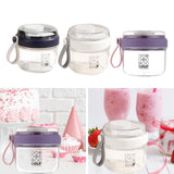 Maxbell Salad Cup Food Storage Airtight Lid Oats Container for Milk Meal Prep Yogurt Blue