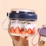 Maxbell Salad Cup Food Storage Airtight Lid Oats Container for Milk Meal Prep Yogurt Blue
