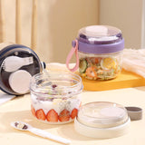 Maxbell Salad Cup Food Storage Airtight Lid Oats Container for Milk Meal Prep Yogurt Blue