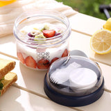 Maxbell Salad Cup Food Storage Airtight Lid Oats Container for Milk Meal Prep Yogurt Blue