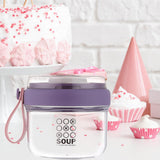 Maxbell Salad Cup Food Storage Airtight Lid Oats Container for Milk Meal Prep Yogurt Purple