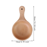 Maxbell Wooden Salad Bowl Round Sturdy with Handle Tableware for Home Kitchen Dining S