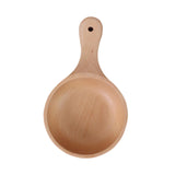 Maxbell Wooden Salad Bowl Round Sturdy with Handle Tableware for Home Kitchen Dining L