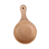 Maxbell Wooden Salad Bowl Round Sturdy with Handle Tableware for Home Kitchen Dining L