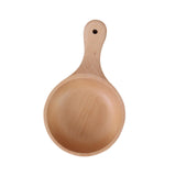 Maxbell Wooden Salad Bowl Round Sturdy with Handle Tableware for Home Kitchen Dining L
