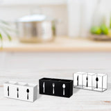 Maxbell Acrylic Desktop Organizer Box 3 Grid Kitchen Utensil Rack for Office Outdoor clear