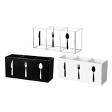 Maxbell Acrylic Desktop Organizer Box 3 Grid Kitchen Utensil Rack for Office Outdoor clear