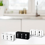 Maxbell Acrylic Desktop Organizer Box 3 Grid Kitchen Utensil Rack for Office Outdoor clear