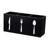 Maxbell Acrylic Desktop Organizer Box 3 Grid Kitchen Utensil Rack for Office Outdoor black
