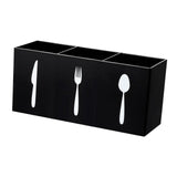 Maxbell Acrylic Desktop Organizer Box 3 Grid Kitchen Utensil Rack for Office Outdoor black