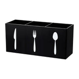 Maxbell Acrylic Desktop Organizer Box 3 Grid Kitchen Utensil Rack for Office Outdoor black
