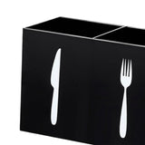 Maxbell Acrylic Desktop Organizer Box 3 Grid Kitchen Utensil Rack for Office Outdoor black