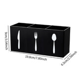 Maxbell Acrylic Desktop Organizer Box 3 Grid Kitchen Utensil Rack for Office Outdoor black