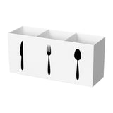 Maxbell Acrylic Desktop Organizer Box 3 Grid Kitchen Utensil Rack for Office Outdoor white