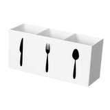 Maxbell Acrylic Desktop Organizer Box 3 Grid Kitchen Utensil Rack for Office Outdoor white