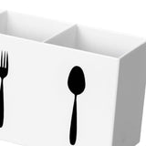 Maxbell Acrylic Desktop Organizer Box 3 Grid Kitchen Utensil Rack for Office Outdoor white