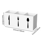 Maxbell Acrylic Desktop Organizer Box 3 Grid Kitchen Utensil Rack for Office Outdoor white