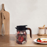 Maxbell Vacuum Kettle Floral Teapot Portable Hot Water Bottle for Party Home Kitchen red
