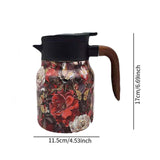Maxbell Vacuum Kettle Floral Teapot Portable Hot Water Bottle for Party Home Kitchen red