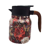 Maxbell Vacuum Kettle Floral Teapot Portable Hot Water Bottle for Party Home Kitchen red