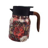 Maxbell Vacuum Kettle Floral Teapot Portable Hot Water Bottle for Party Home Kitchen red