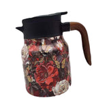 Maxbell Vacuum Kettle Floral Teapot Portable Hot Water Bottle for Party Home Kitchen red