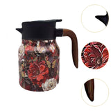 Maxbell Vacuum Kettle Floral Teapot Portable Hot Water Bottle for Party Home Kitchen red