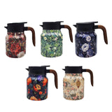 Maxbell Vacuum Kettle Floral Teapot Portable Hot Water Bottle for Party Home Kitchen red