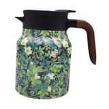 Maxbell Vacuum Kettle Floral Teapot Portable Hot Water Bottle for Party Home Kitchen green
