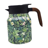 Maxbell Vacuum Kettle Floral Teapot Portable Hot Water Bottle for Party Home Kitchen green
