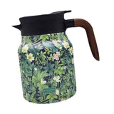 Maxbell Vacuum Kettle Floral Teapot Portable Hot Water Bottle for Party Home Kitchen green
