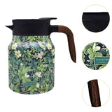 Maxbell Vacuum Kettle Floral Teapot Portable Hot Water Bottle for Party Home Kitchen green