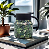 Maxbell Vacuum Kettle Floral Teapot Portable Hot Water Bottle for Party Home Kitchen green