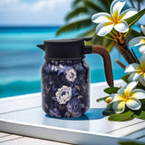 Maxbell Vacuum Kettle Floral Teapot Portable Hot Water Bottle for Party Home Kitchen violet