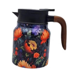 Maxbell Vacuum Kettle Floral Teapot Portable Hot Water Bottle for Party Home Kitchen orange