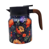Maxbell Vacuum Kettle Floral Teapot Portable Hot Water Bottle for Party Home Kitchen orange
