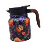 Maxbell Vacuum Kettle Floral Teapot Portable Hot Water Bottle for Party Home Kitchen orange