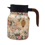 Maxbell Vacuum Kettle Floral Teapot Portable Hot Water Bottle for Party Home Kitchen pink
